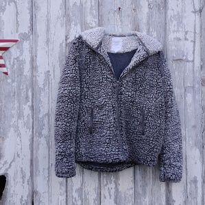 Thread & Supply Sherpa zip up hooded jacket